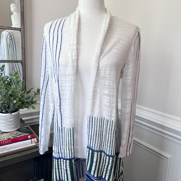 NIC + ZOE Lightweight Linen Blend Open Front Boho Duster Size L - Picture 10 of 13